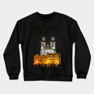 Tyn Church at night illumination Crewneck Sweatshirt